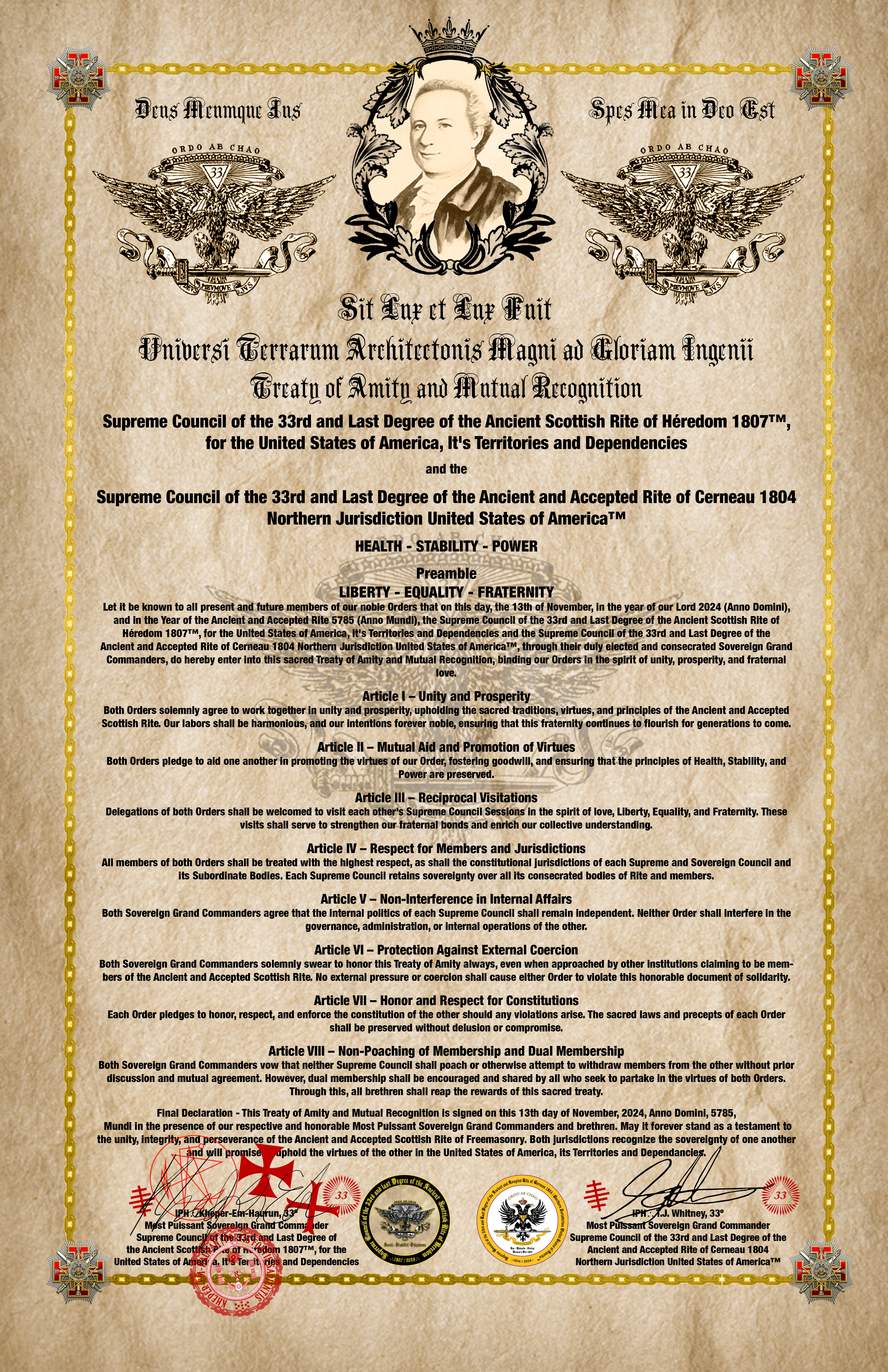 Supreme Council of the Ancient and Accepted Scottish Cerneau's Rite 1804, Nothern Jurisdiciton USA