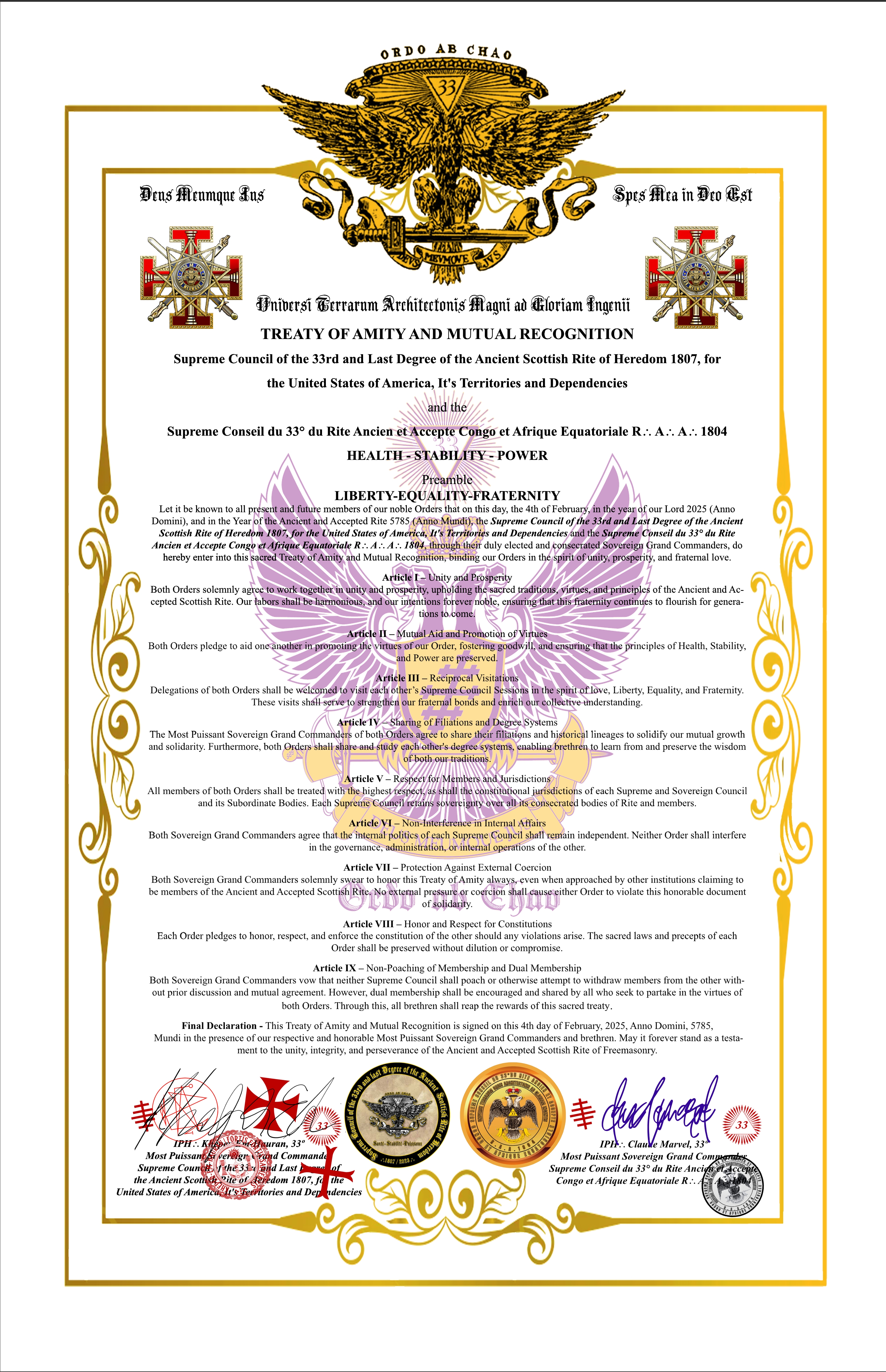 Supreme Council Congo AAR 1804